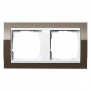 Рамка 2-ая Gira Event Clear Коричневый цвет вставки Белый глянцевый