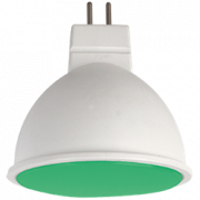 Ecola MR16   LED color  7,0W  220V GU5.3 Green Зеленый матовое стекло (композит) 47х50