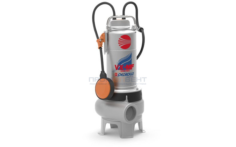 Насос фекальный Pedrollo VXm 8/35-MF - 0,55 кВт (1x230 В, Qmax 350 л/мин, Hmax 8 м, кабель 10 м)