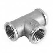 Тройник латунный резьбовой переходной STOUT (ВР) - 1" x 1/2" x 1" (никелированный)