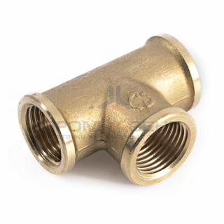 Тройник латунный резьбовой равнопроходный STOUT (ВР) - 3/8"