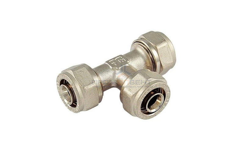 Тройник переходной Tiemme 1607 - 26x3.0 x 20x2.0 x 20x2.0 (винтовой, для металлопластиковых труб)