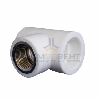 Тройник с переходом на внутреннюю резьбу KALDE - 20 x 1/2" (для полипропиленовых труб, белый)