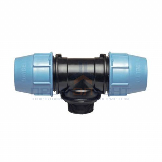 Тройник с переходом на наружную резьбу UNIDELTA 1010 - 63 x 1"1/2 (винтовой, для труб ПНД)