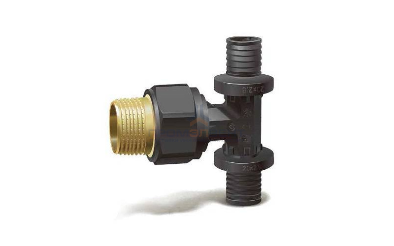 Тройник с переходом на наружную резьбу Varmega Slide-fit - 20 x 3/4