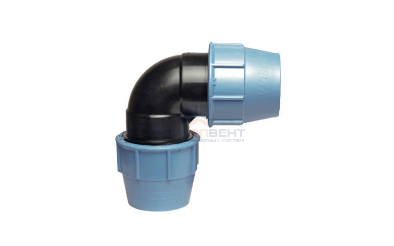 Отвод 90° UNIDELTA 1006 - 50 (винтовой, для труб ПНД)