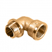 Отвод 90° с упором латунный резьбовой STOUT (НР/ВР) - 3/8"