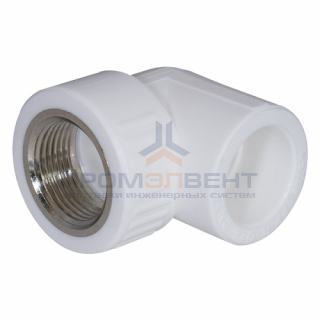 Переход на внутреннюю резьбу угловой KALDE - 20 x 3/4" (для полипропиленовых труб, цвет белый)