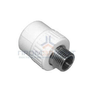 Переход на наружную резьбу KALDE - 25 x 3/4" (для полипропиленовых труб, цвет белый)