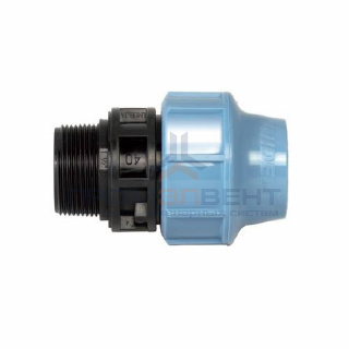 Переход на наружную резьбу UNIDELTA 1003 - 16 x 3/8" (винтовой, для труб ПНД, резьба пластиковая)