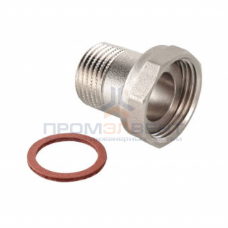 Переход с наружной резьбы на накидную гайку VALTEC VTr.613.N -  1/2" x 1/2" (латунь никелированная)