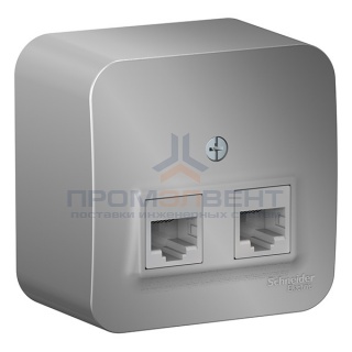 Розетка двойная RJ45 + RJ11 Blanca Schneider Electric алюминий изол.пластина