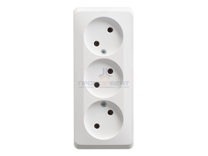 Розетка тройная б/з Этюд белая [уп 11шт]