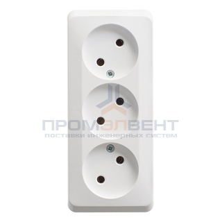 Розетка тройная б/з Этюд белая [уп 11шт]