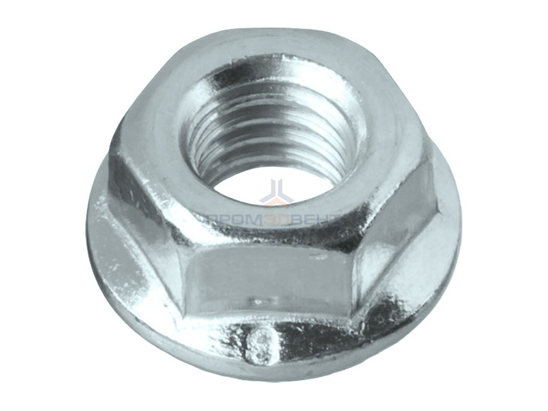 Гайка с фланцем М6 шестигранная оцинкованная DIN6923 (упаковка 100шт)