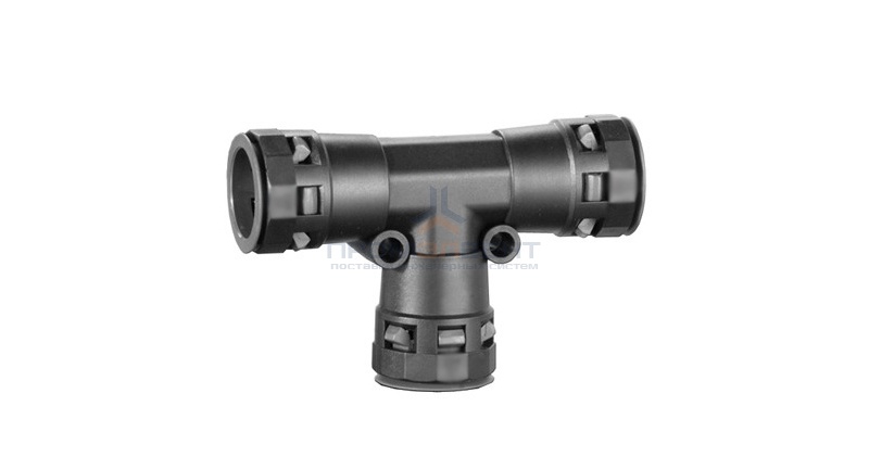 Тройник DN 36/36/36 мм, полиамид, цвет чёрный DKC