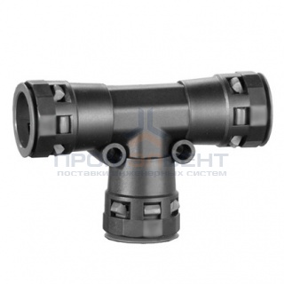 Тройник DN 36/36/36 мм, полиамид, цвет чёрный DKC