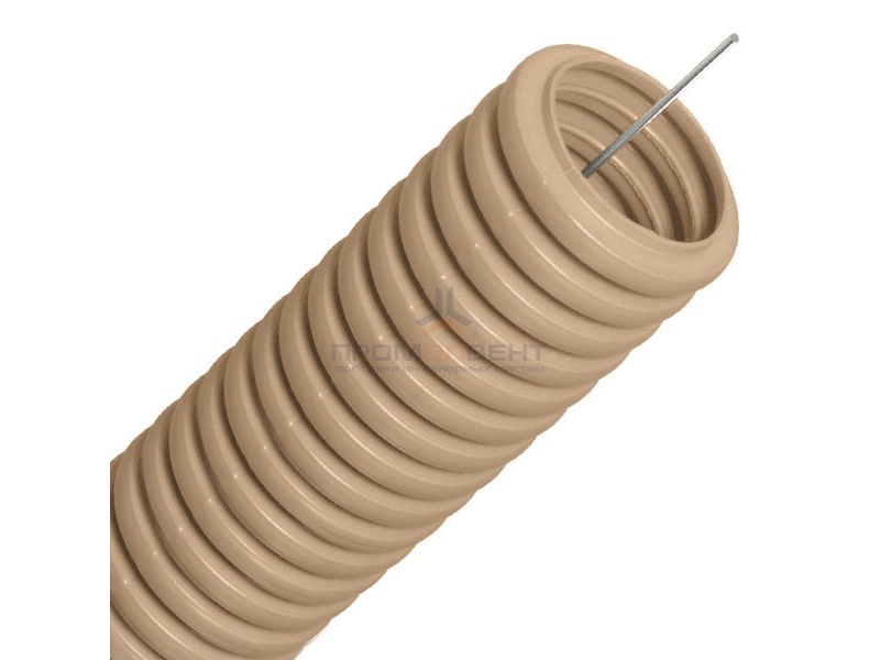 Труба гофрированная ПВХ д25 под дерево (сосна) с протяжкой (бухта 50м)