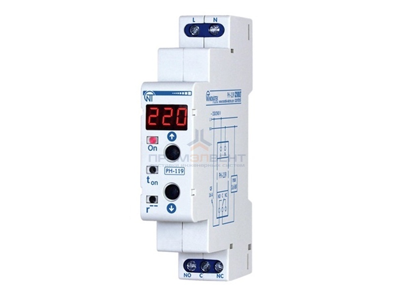 Однофазное реле контроля напряжения РН-119 16А на DIN-рейку
