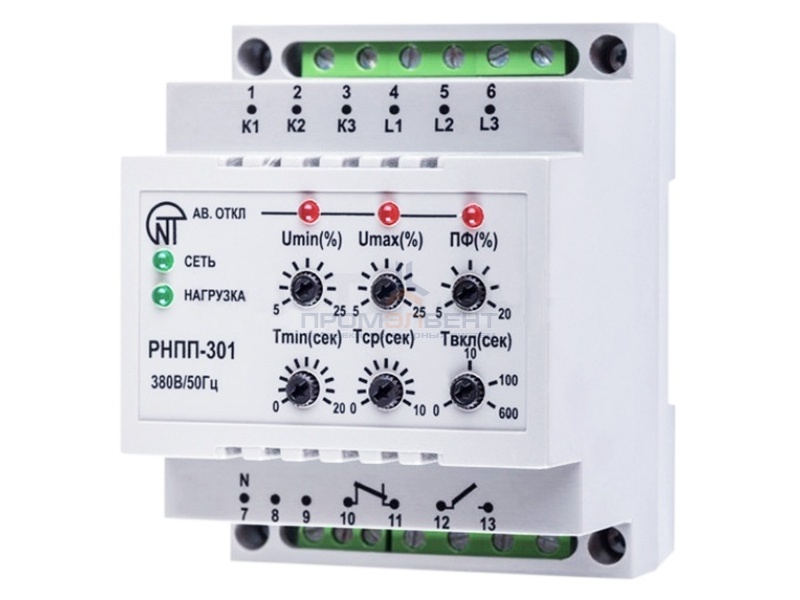 Трехфазное реле напряжения, перекоса и последовательности фаз РНПП-301-3