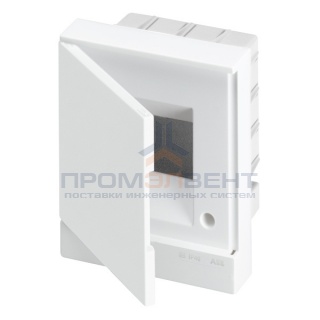 ABB Basic E Бокс в нишу 4М белая непрозрачная дверь (c клеммами)