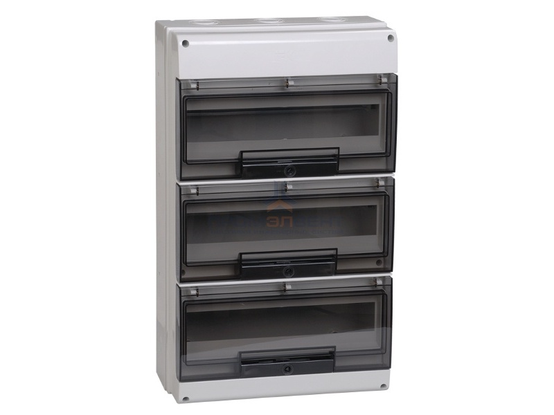 Щит влагозащищенный КМПн-48 IP66 на 48 модулей навесной пластиковый с прозрачной дверкой ИЭК