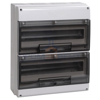 Щит влагозащищенный КМПн-24 IP66 на 24 модуля навесной пластиковый с прозрачной дверкой ИЭК