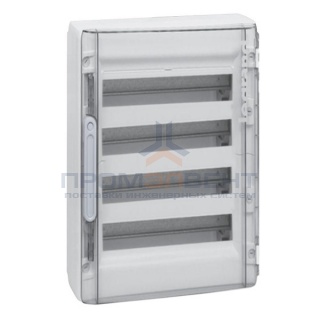 Шкаф Legrand XL3 125 накладной на 72 модуля с шинами N+PE с прозрачной дверью